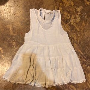 Cream Flowy Tank With a Lace Choker